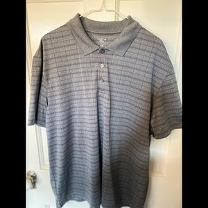 Men’s Gray striped Polo Shirt - Large